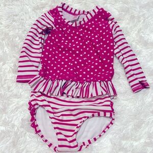 Ruffle Butts Girl Rash Guard 2 Piece Set (Size 12-18 Months)